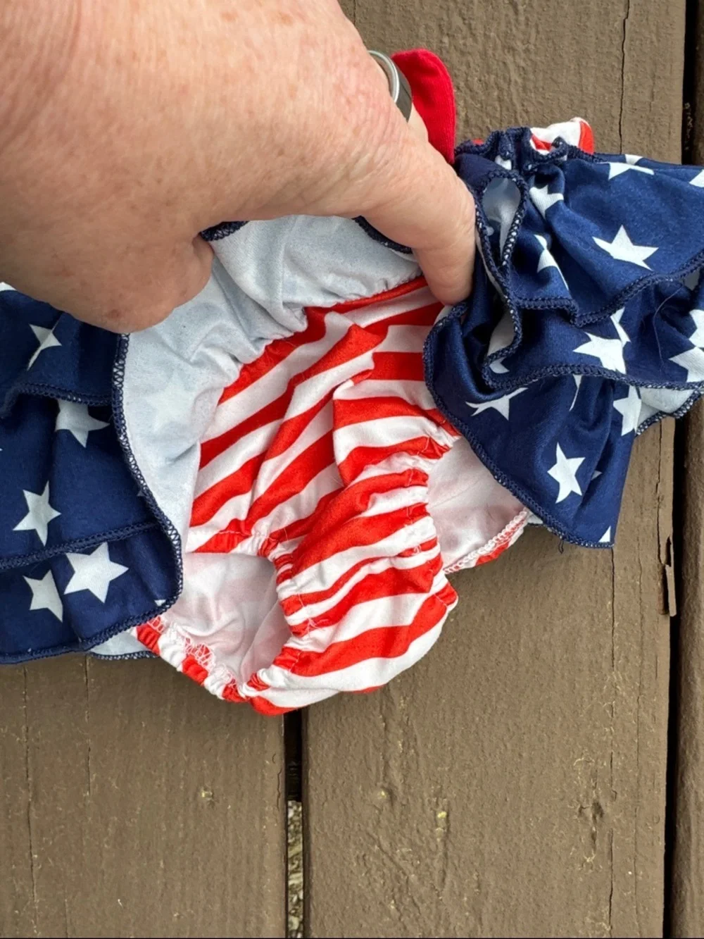 Kids Star Ruffle Swim Diaper Cover - Red, White & Blue